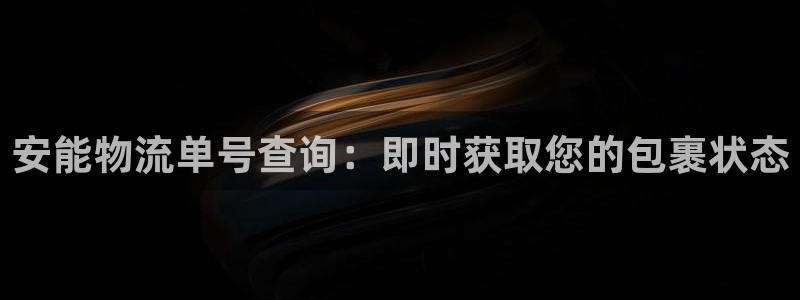 28圈最稳打法：安能物流单号查询：即